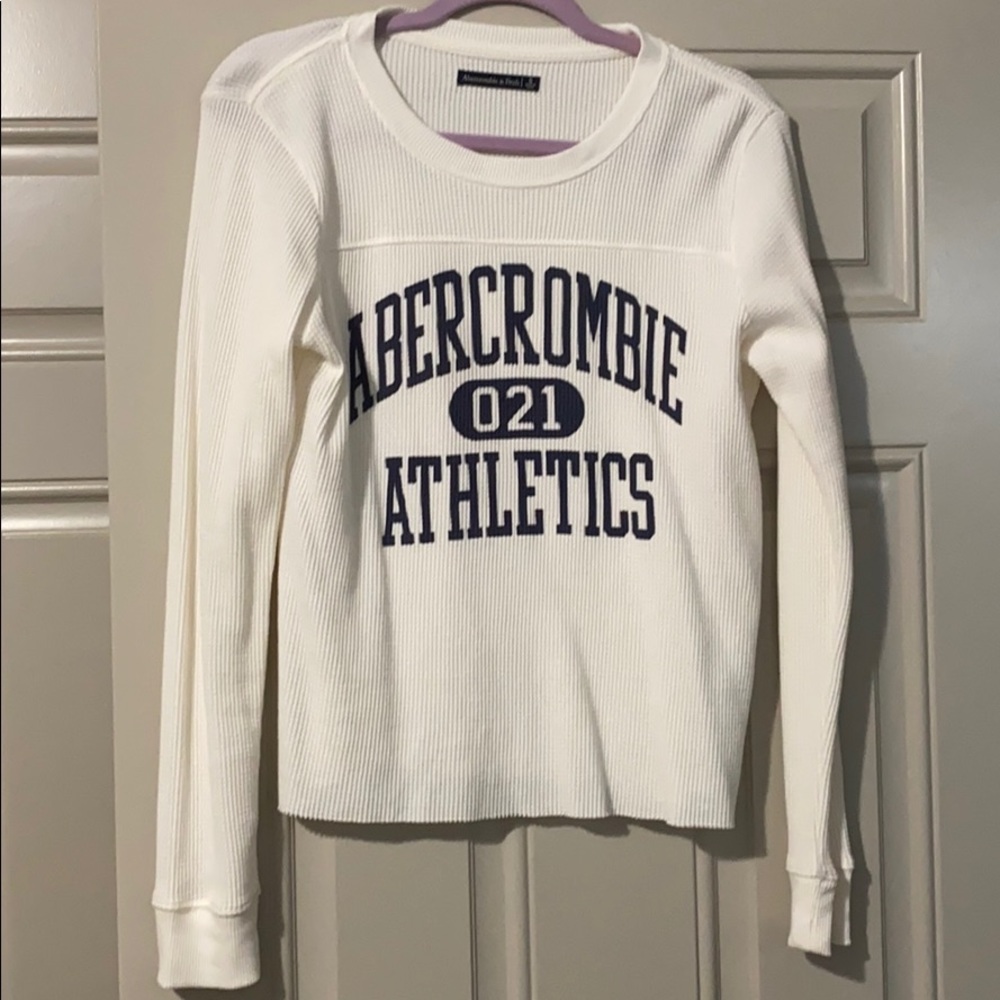 White with Navy Lettering A&F Top Size Small